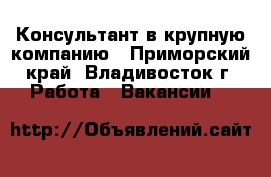 Консультант в крупную компанию - Приморский край, Владивосток г. Работа » Вакансии   